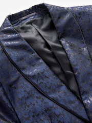 Blue Metallic Leopard Tuxedo Jacket - Image 7 of 10
