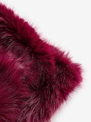 Burgundy Red Faux Fur Scarf - Image 2 of 6