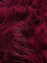 Burgundy Red Faux Fur Scarf - Image 3 of 6