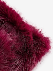 Burgundy Red Faux Fur Scarf - Image 5 of 6