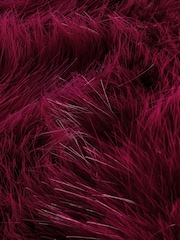Burgundy Red Faux Fur Scarf - Image 6 of 6