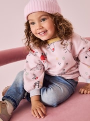 Pale Pink Christmas Sweatshirt (3mths-7yrs) - Image 4 of 8