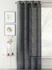 Enhanced Living Black Crete Pair Of Voile Panels - Image 1 of 3