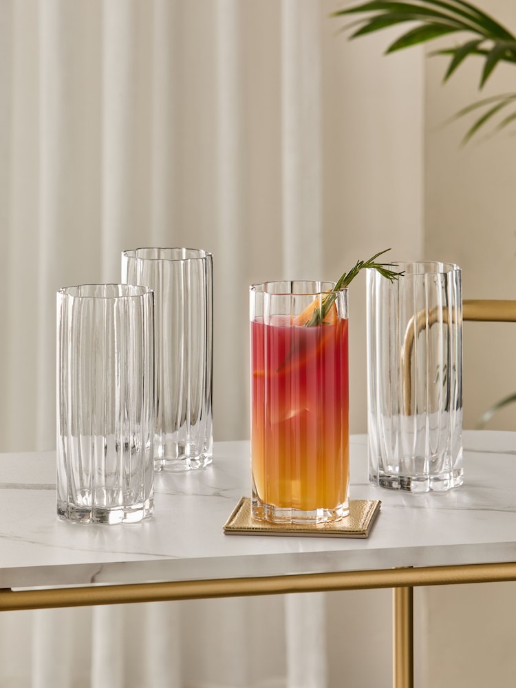 Ottilie Clear Tumbler Glasses Set of 4 Tall Tumbler Glasses - Image 1 of 4