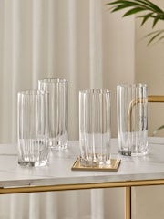 Ottilie Clear Tumbler Glasses Set of 4 Tall Tumbler Glasses - Image 2 of 4
