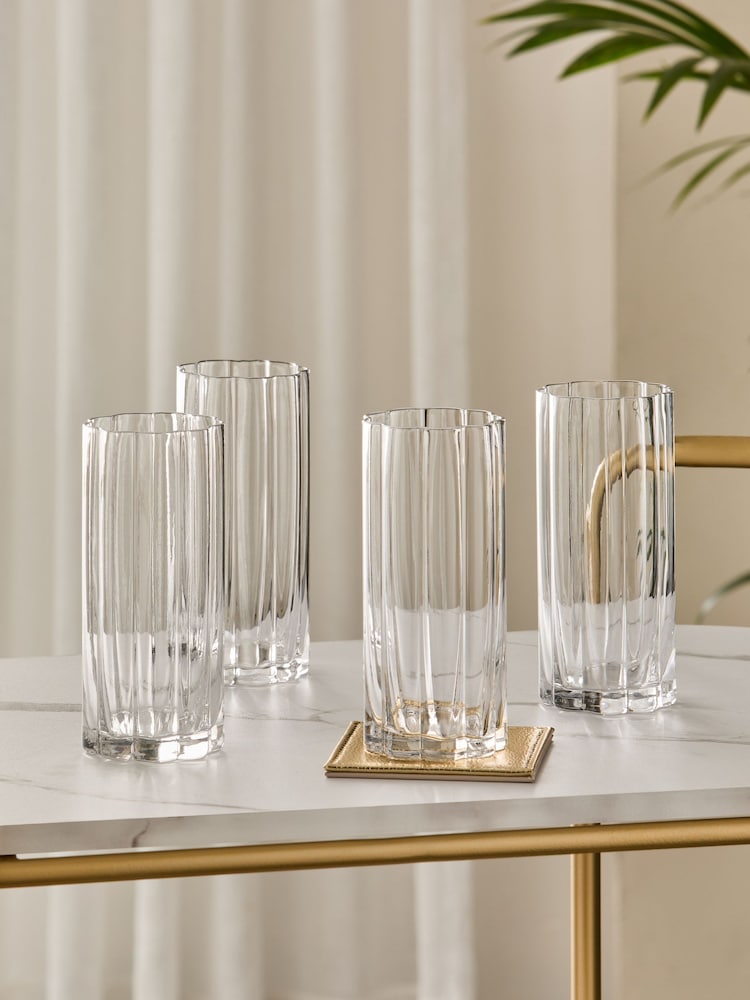 Ottilie Clear Tumbler Glasses Set of 4 Tall Tumbler Glasses - Image 2 of 4