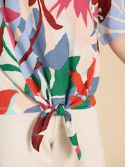 White Stuff Multi Sara Tie Hem Multi Top - Image 4 of 6