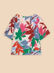 White Stuff Multi Sara Tie Hem Multi Top - Image 5 of 6