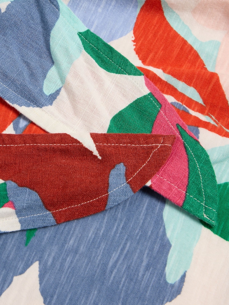 White Stuff Multi Sara Tie Hem Multi Top - Image 6 of 6