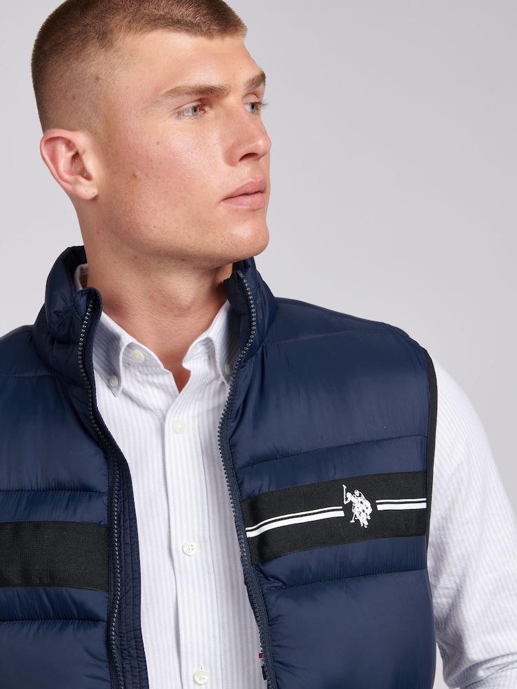 U.S. Polo Assn. Blue 3D Tape Mens Gilet - Image 2 of 8