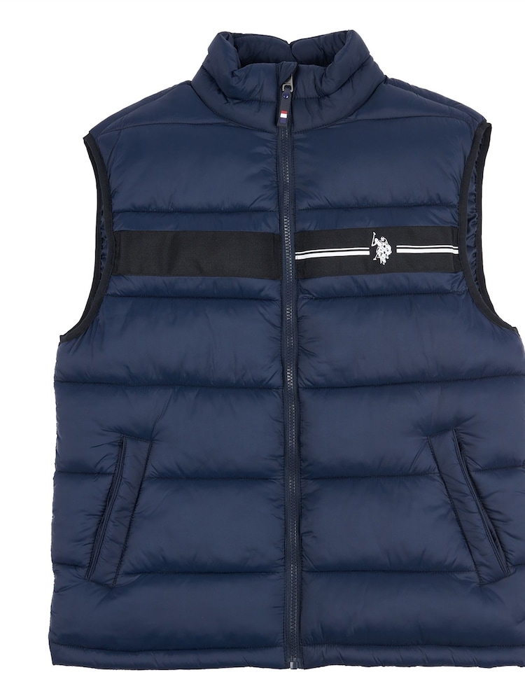 U.S. Polo Assn. Blue 3D Tape Mens Gilet - Image 7 of 8