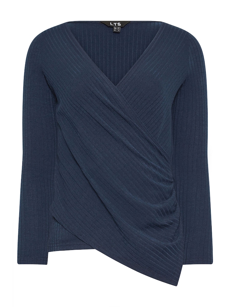 Blusa con diseño cruzado y asimétrico de canalé de Long Tall Sally - Imagen 5 de 5