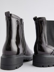 Chocolate Brown Standard/Wide Fit Forever Comfort® Patent Chelsea Boots - Image 7 of 9