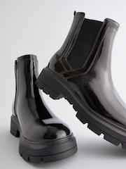 Chocolate Brown Standard/Wide Fit Forever Comfort® Patent Chelsea Boots - Image 8 of 9