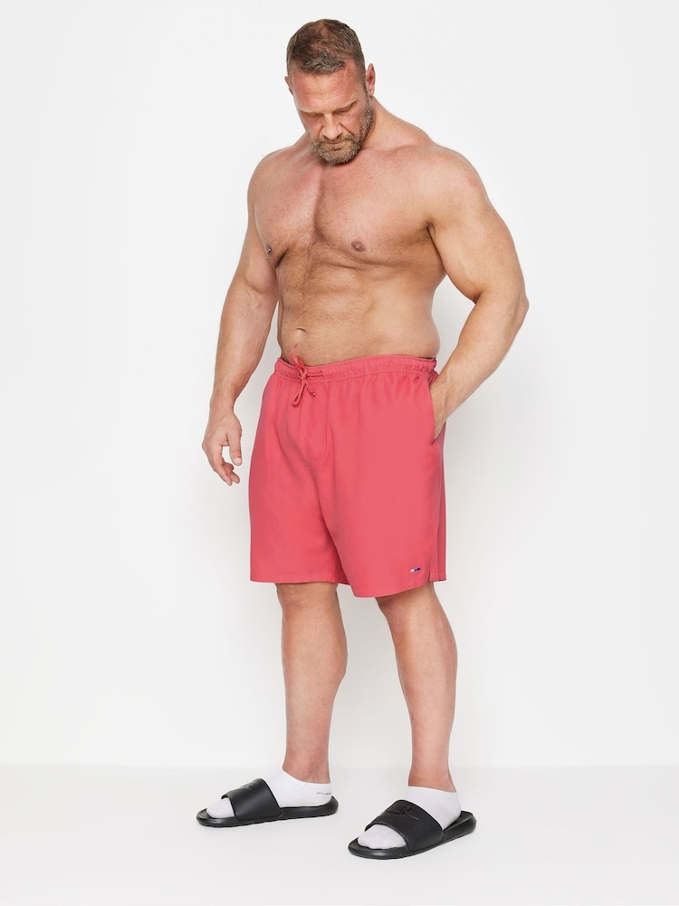 BadRhino Big & Tall Pink Plain Swim Shorts - Image 2 of 4