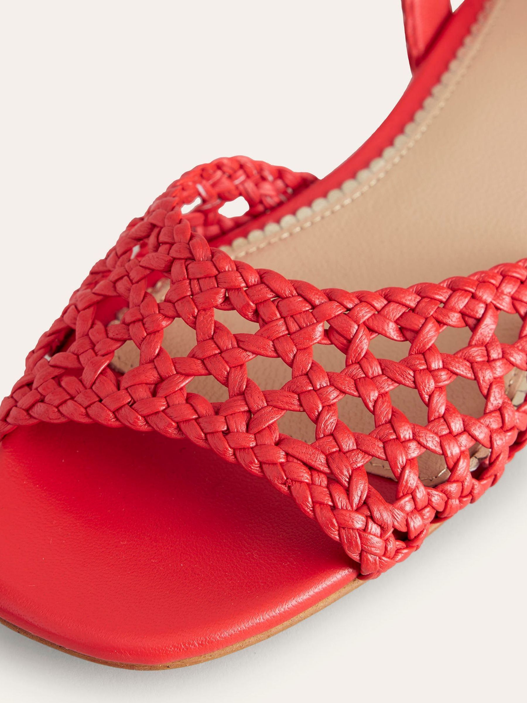Boden Red Woven Flat Sandals