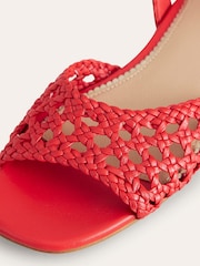 Boden Red Woven Flat Sandals - Image 3 of 4