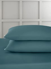 Bianca Set of 2 Teal 400 Thread Count 100% Cotton Sateen Pillowcases - Image 1 of 4