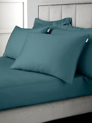 Bianca Set of 2 Teal 400 Thread Count 100% Cotton Sateen Pillowcases - Image 2 of 4