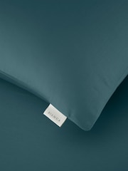 Bianca Set of 2 Teal 400 Thread Count 100% Cotton Sateen Pillowcases - Image 3 of 4