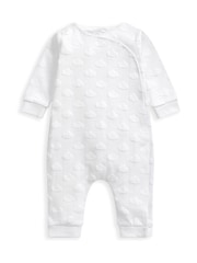 Mamas & Papas Cloud Jacquard Wrap White Romper - Image 4 of 4
