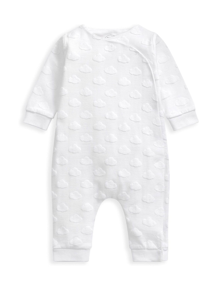 Mamas & Papas Cloud Jacquard Wrap White Romper - Image 4 of 4