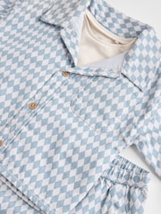 Blue Harlequin Baby Shirt And Trousers 100% Cotton Set 3 Piece (0mths-2yrs) - Image 9 of 12