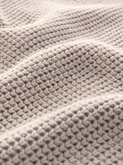 Ecru White Relaxed Fit Chenille Texture Polo Shirt - Image 7 of 7