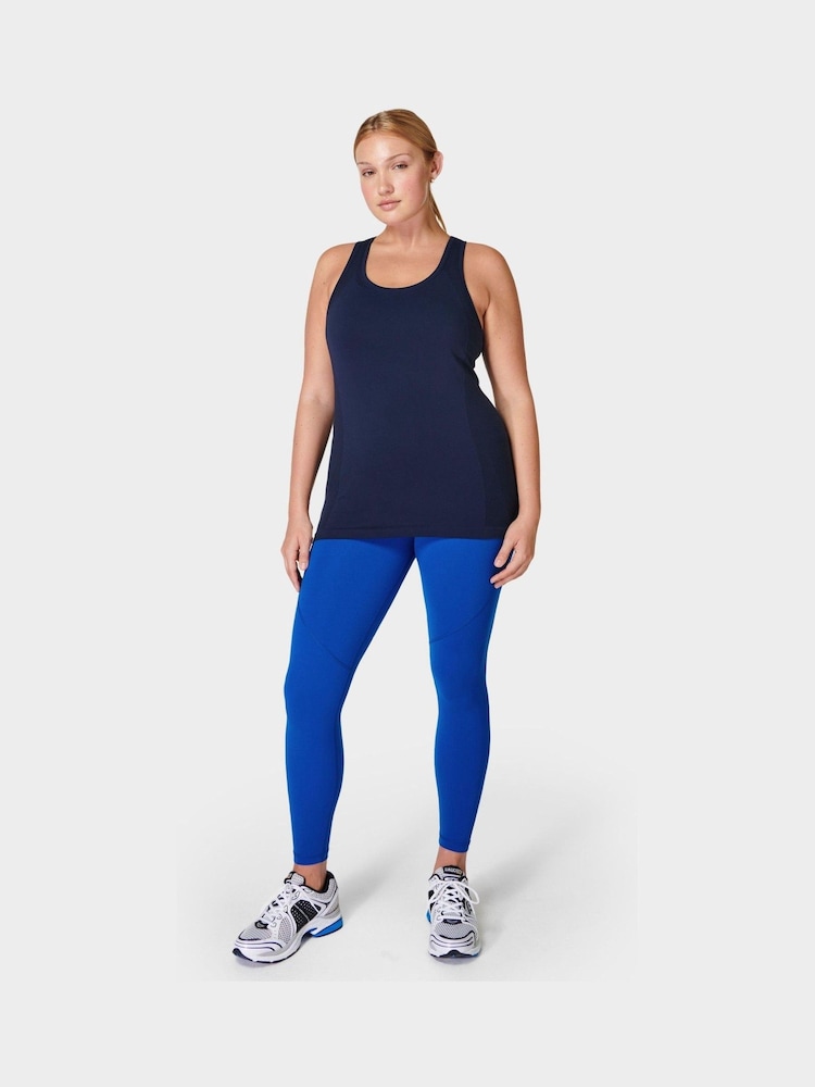 Sweaty Betty Navy Blue Athlete Seamless Workout Tank Top - Image 4 of 7