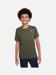 Nike Dark Khaki Green Dri-FIT Miler Training T-Shirt - Image 1 of 4