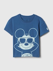 Gap Blue Disney Mickey Mouse Graphic Short Sleeve Crew Neck T-Shirt (Newborn-5yrs) - Image 1 of 2
