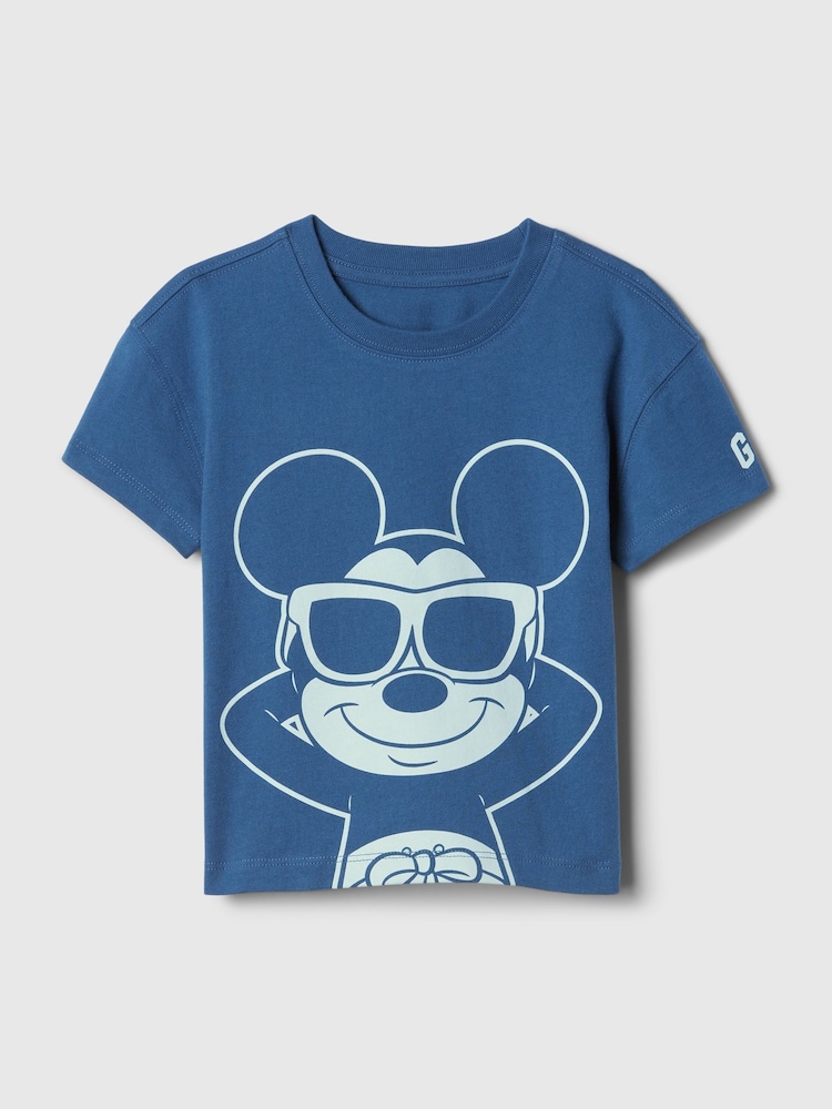 Gap Blue Disney Mickey Mouse Graphic Short Sleeve Crew Neck T-Shirt (Newborn-5yrs) - Image 1 of 2