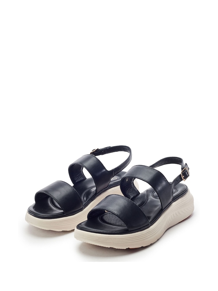 Moda in Pelle Black Kyros Sporty Casual Sandals - Image 2 of 4
