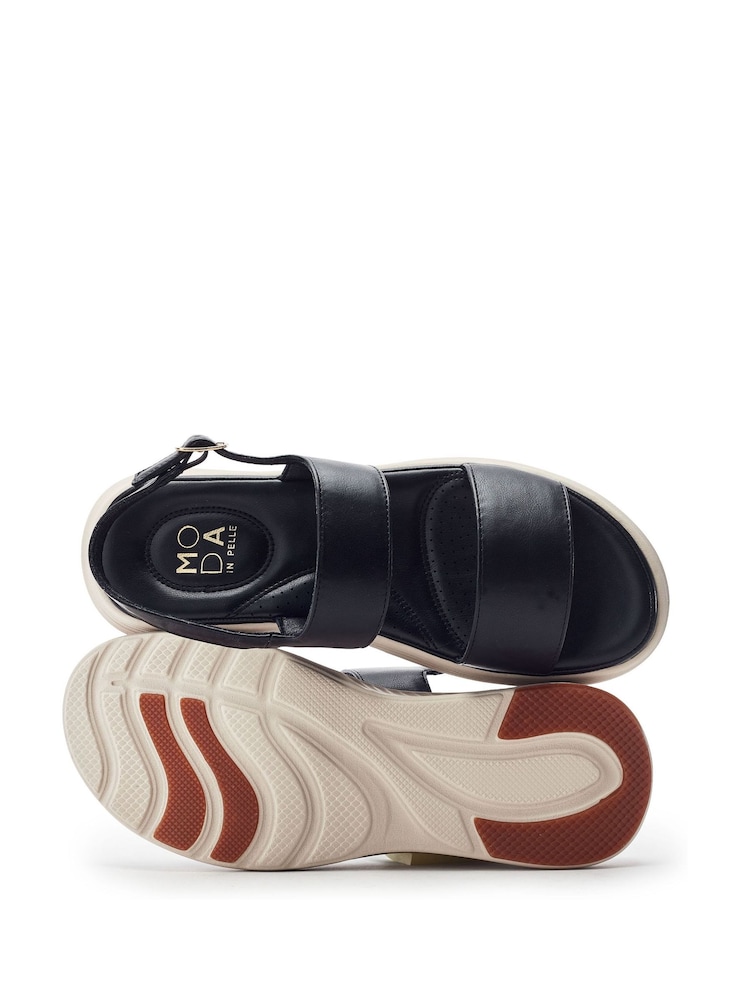 Moda in Pelle Black Kyros Sporty Casual Sandals - Image 4 of 4