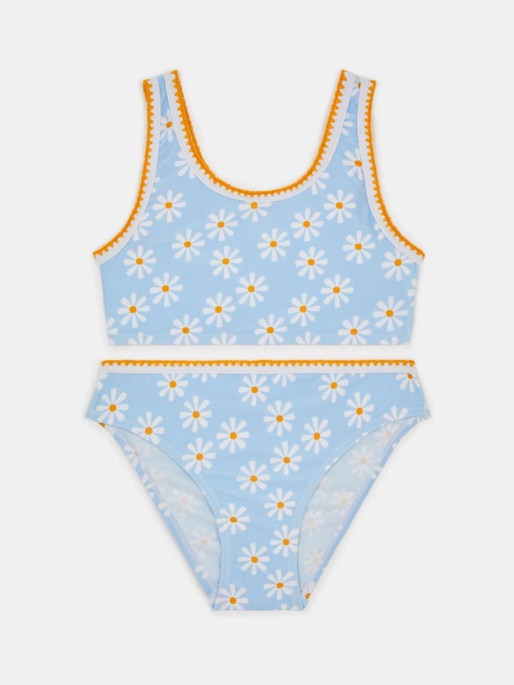 Angels By Accessorize Blue Girls Daisy Print Bralette Bikini Set - Image 1 of 2 Angels By Accessorize Blue Girls Daisy Print Bralette Bikini Set - Image 1 of 2