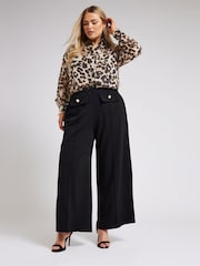 Yours Curve Brown LONDON Zebra Print Shirt - Image 2 of 5