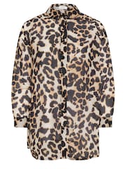Yours Curve Brown LONDON Zebra Print Shirt - Image 5 of 5