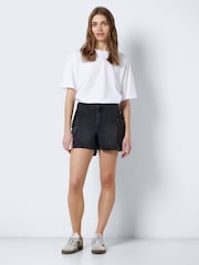 NOISY MAY Black Mom 100% Cotton Denim Cargo Shorts - Image 1 of 8