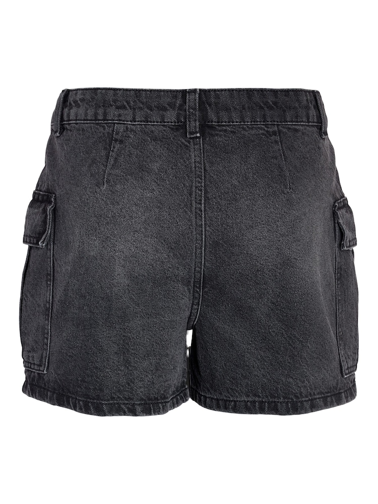 NOISY MAY Black Mom 100% Cotton Denim Cargo Shorts - Image 8 of 8