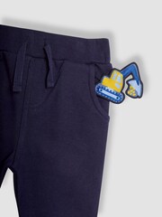 JoJo Maman Bébé Grey Marl Digger Colour Block Appliqué Sweatshirt & Jogger Set - Image 8 of 8