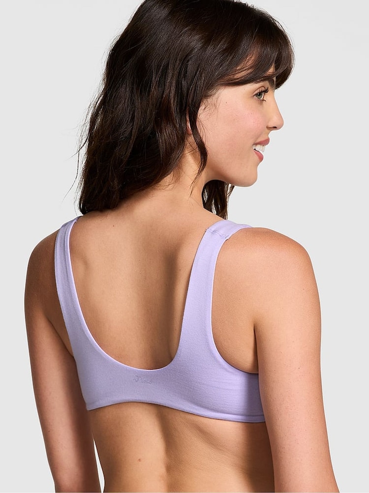 Victoria's Secret PINK Purple Cloud Cotton Unlined Wired Bralette - Image 2 of 3