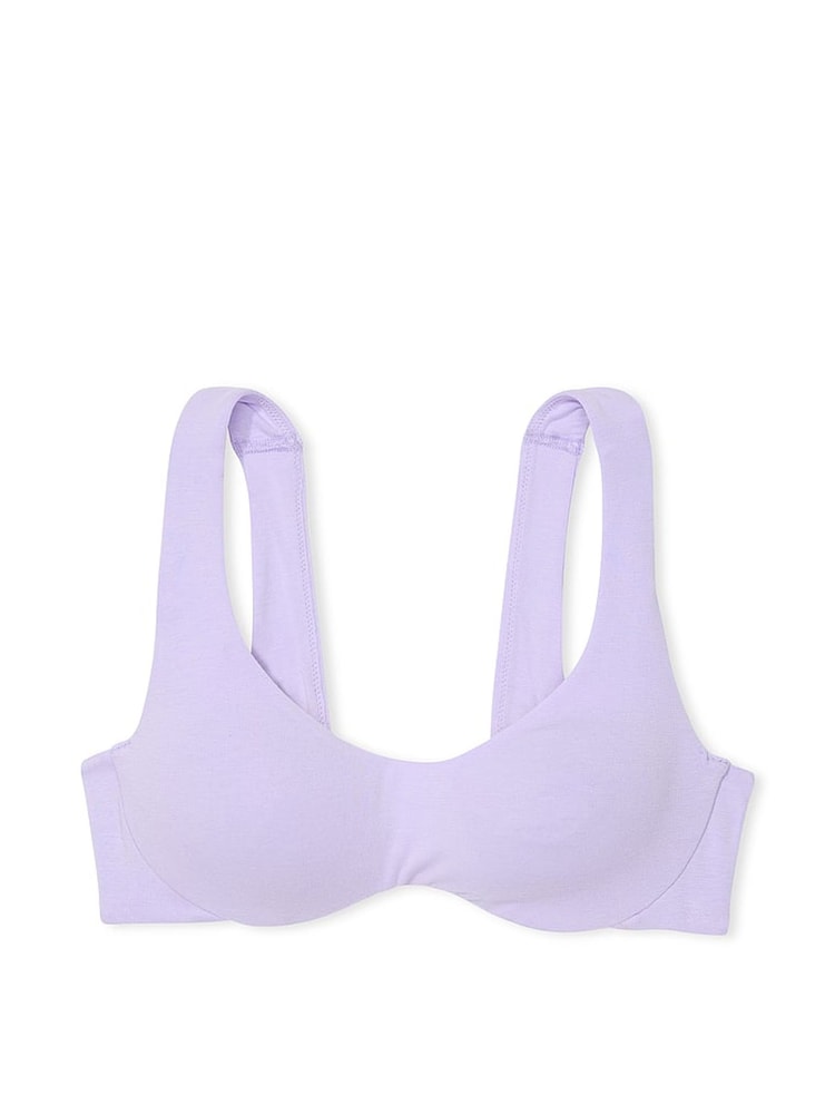 Victoria's Secret PINK Purple Cloud Cotton Unlined Wired Bralette - Image 3 of 3