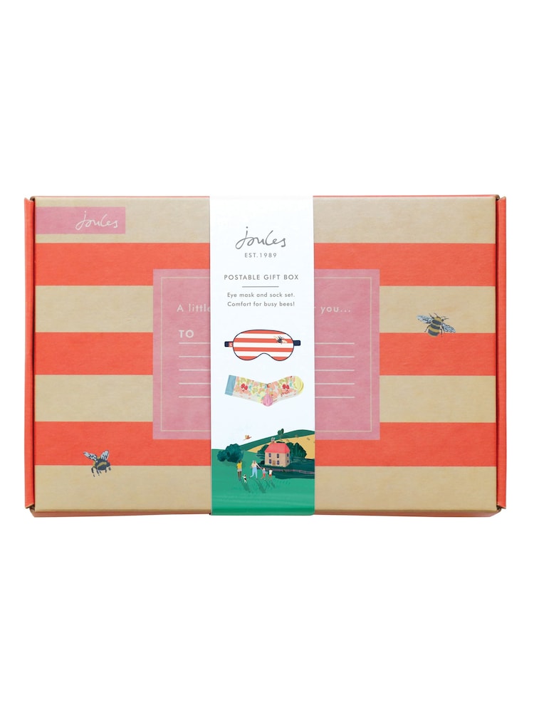 Joules Bright Side Eye Mask and Socks Gift Set In Postabl Box - Image 6 of 6