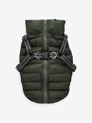 Khaki Green Harness Dog Coat - Image 6 of 9
