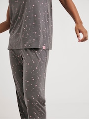 Simply Be Grey Pretty Lounge Fold Top Culottes Set - Image 3 of 4