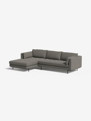 MADE.COM Basket Weave Dark Linen Harlow Left Hand Facing Corner Sofa - Image 1 of 3