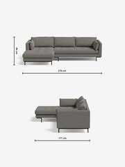 MADE.COM Basket Weave Dark Linen Harlow Left Hand Facing Corner Sofa - Image 3 of 3