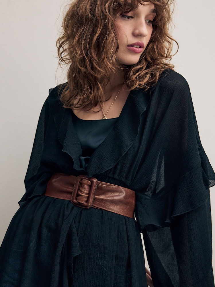Tan Brown Wide Leather Belt - Image 1 of 5
