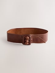 Tan Brown Wide Leather Belt - Image 3 of 5