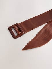 Tan Brown Wide Leather Belt - Image 4 of 5